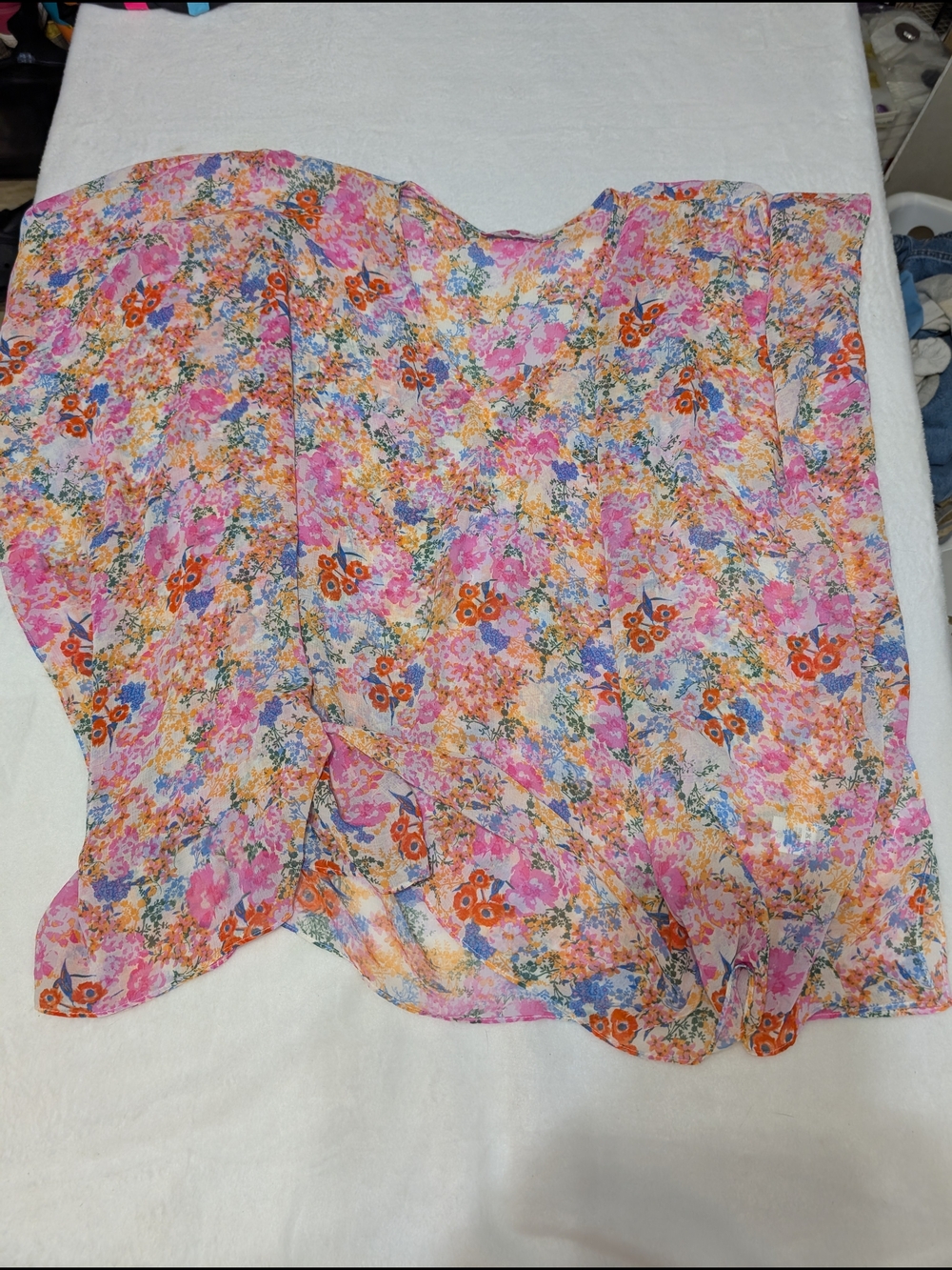 Buddy Love Floral Multicolor Flutter‎ Tunic - Pink, Orange, Blue Whimsical Fairy